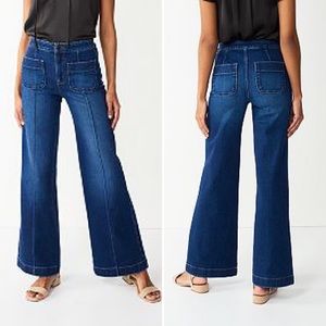 LC Lauren Conrad Pleat Front Trouser Wide Leg Jean Size 2